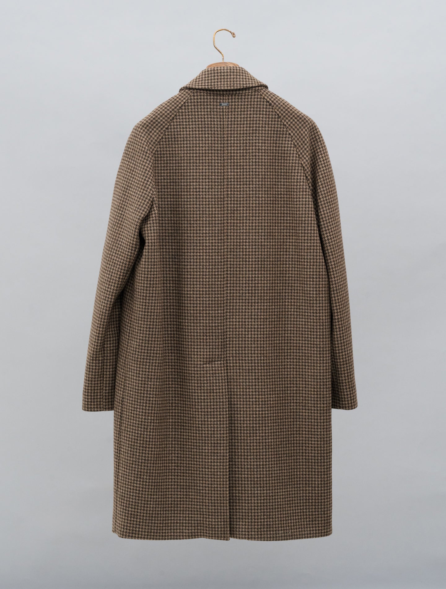 Houndstooth Raglan Wool Coat Brown