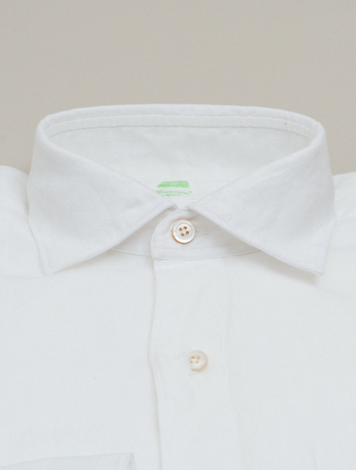 Gaeta Luigi Herringbone Linen Shirt White