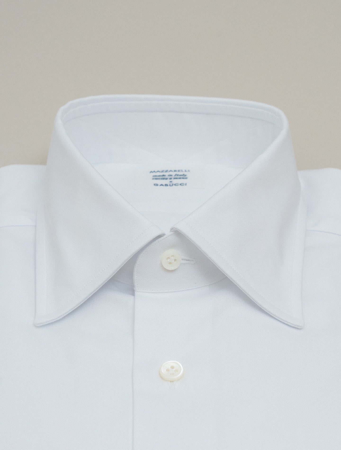 Turn Down Pinpoint Cotton Shirt White
