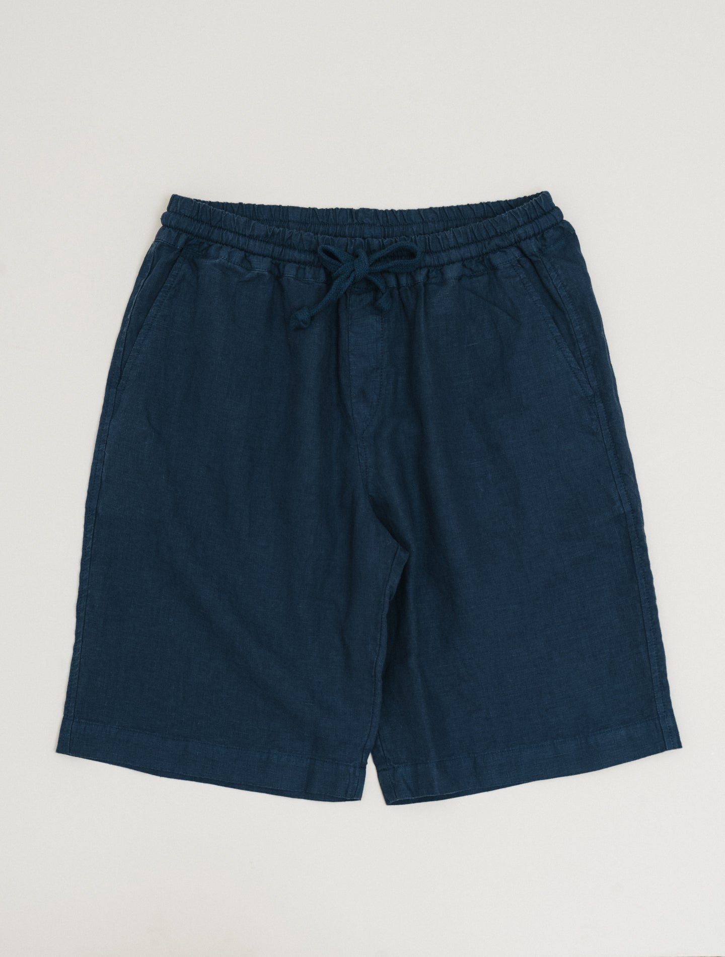 Drawsting Linen Shorts Navy