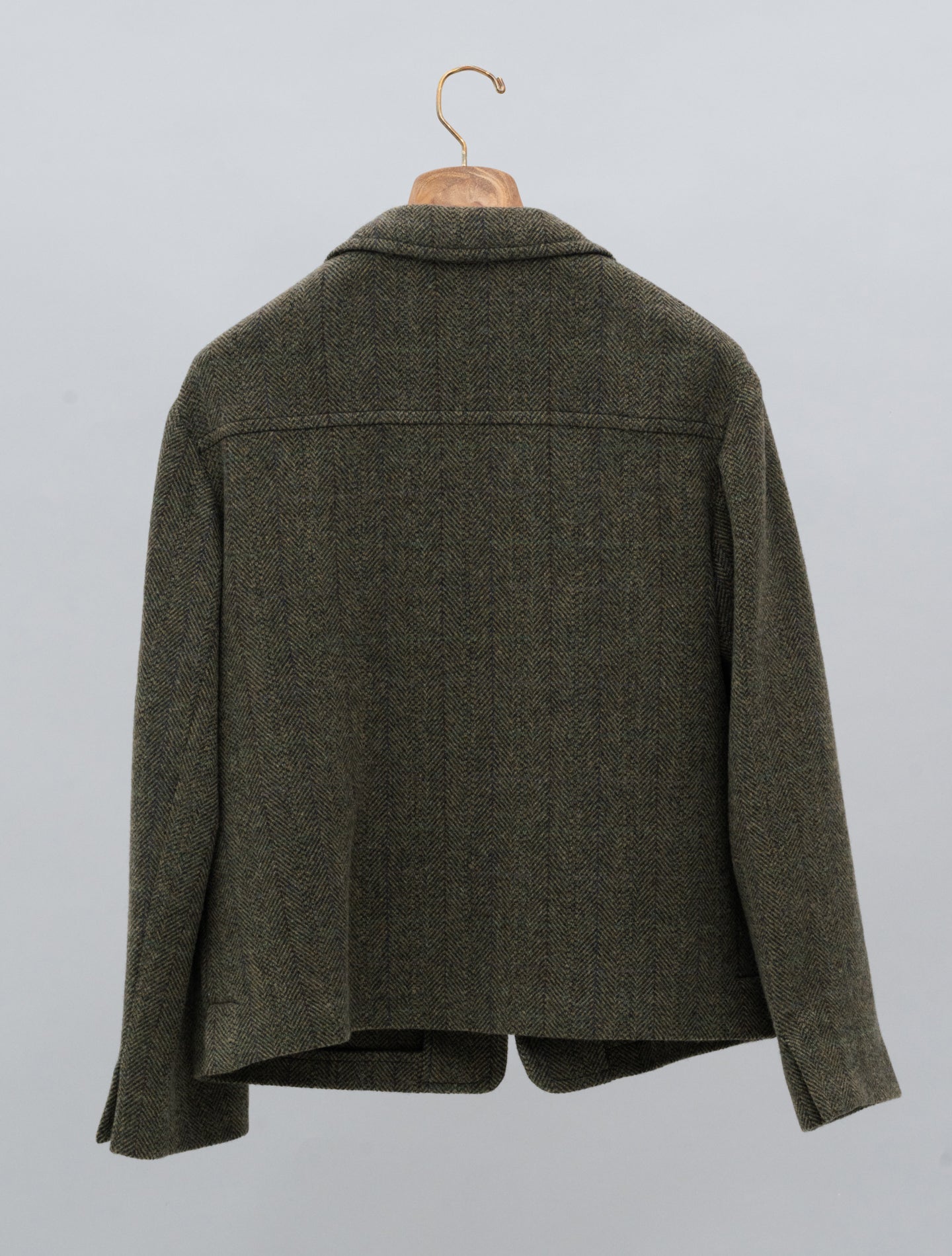Tebe Herringbone Wool Jacket Military