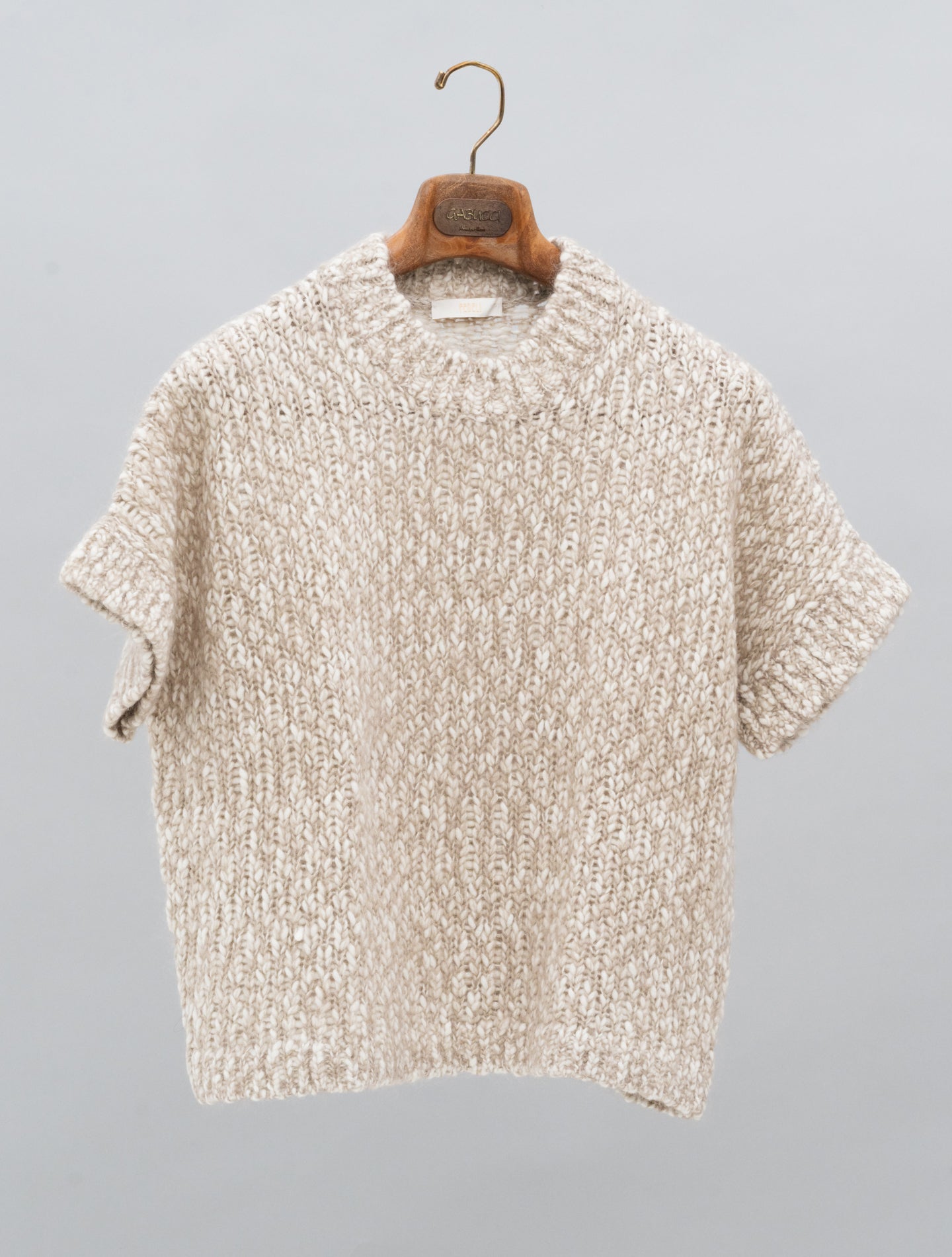 Salgema Bubbly-knit Top Beige