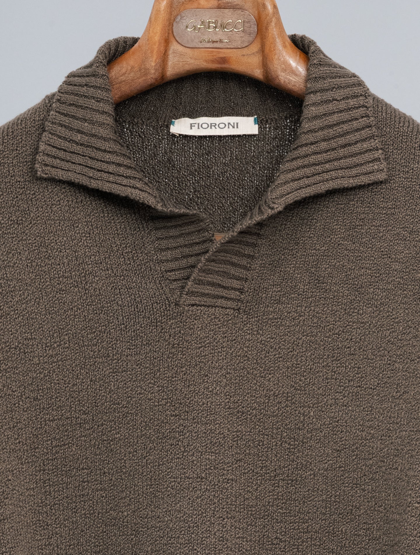 Cotton Boucle Polo Shirt Sweater Military