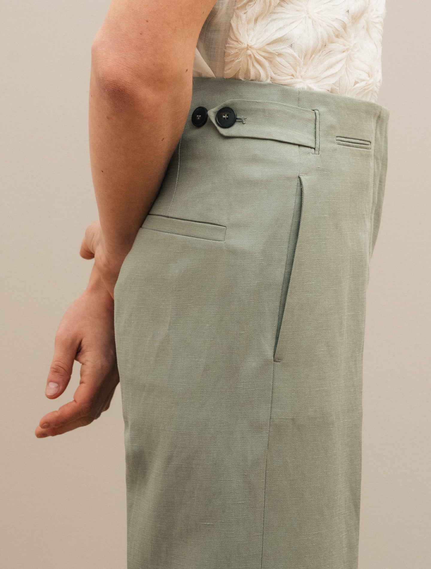 Linen Viscose High Waist Trousers Rosmery