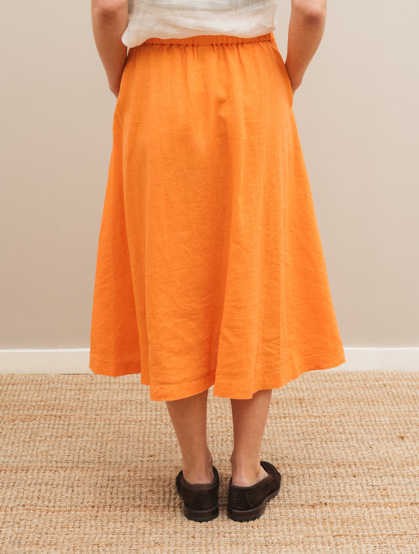Linen Skirt Orange