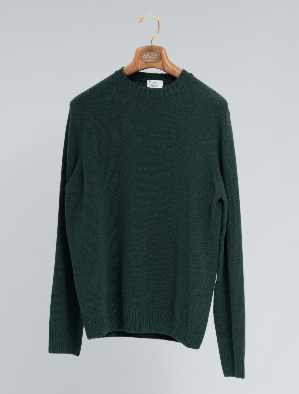 Heavy Knit Wool Cashmere Crewneck Green Pino