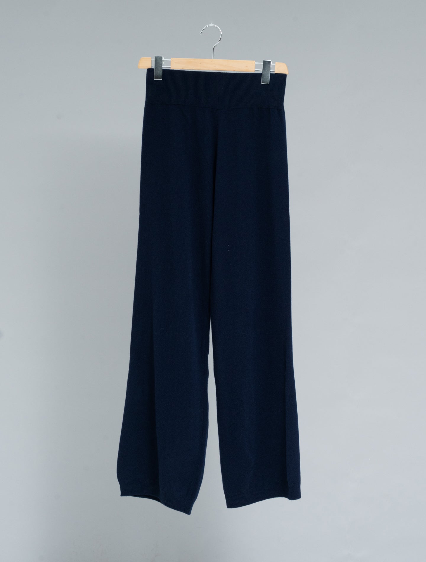 Knitted Wool Cashmere Trousers Navy