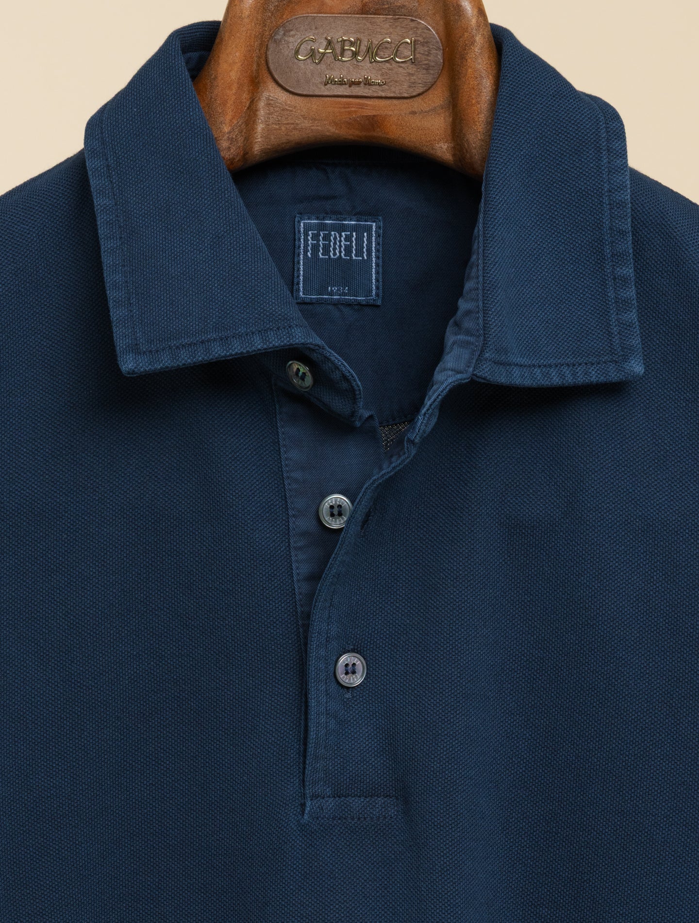 North Organic Cotton Pique Polo Shirt Navy