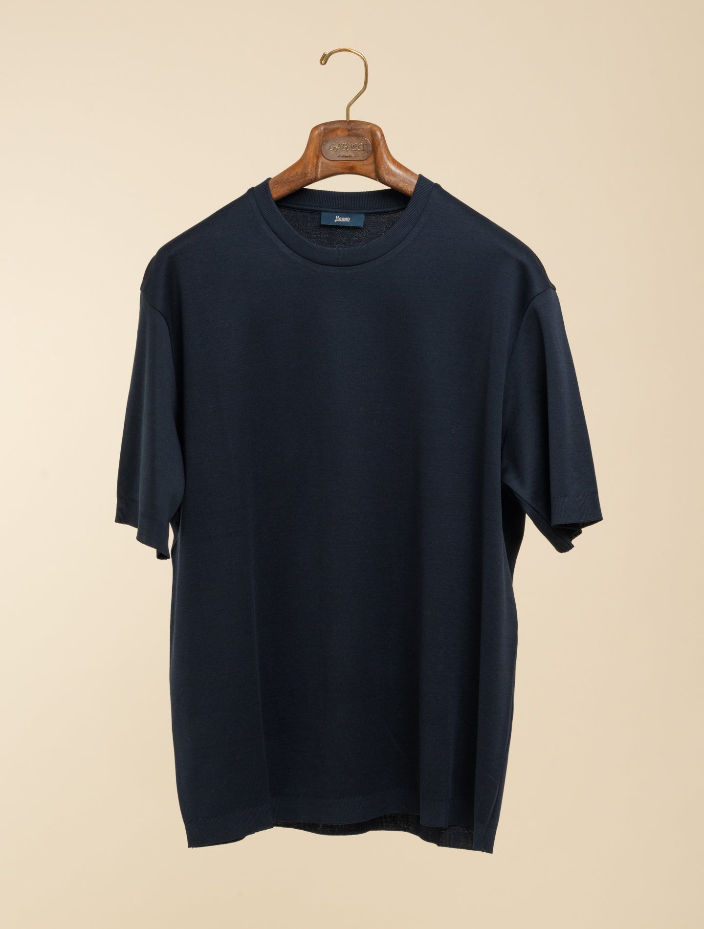 Jersey Knit Effect T-shirt Navy