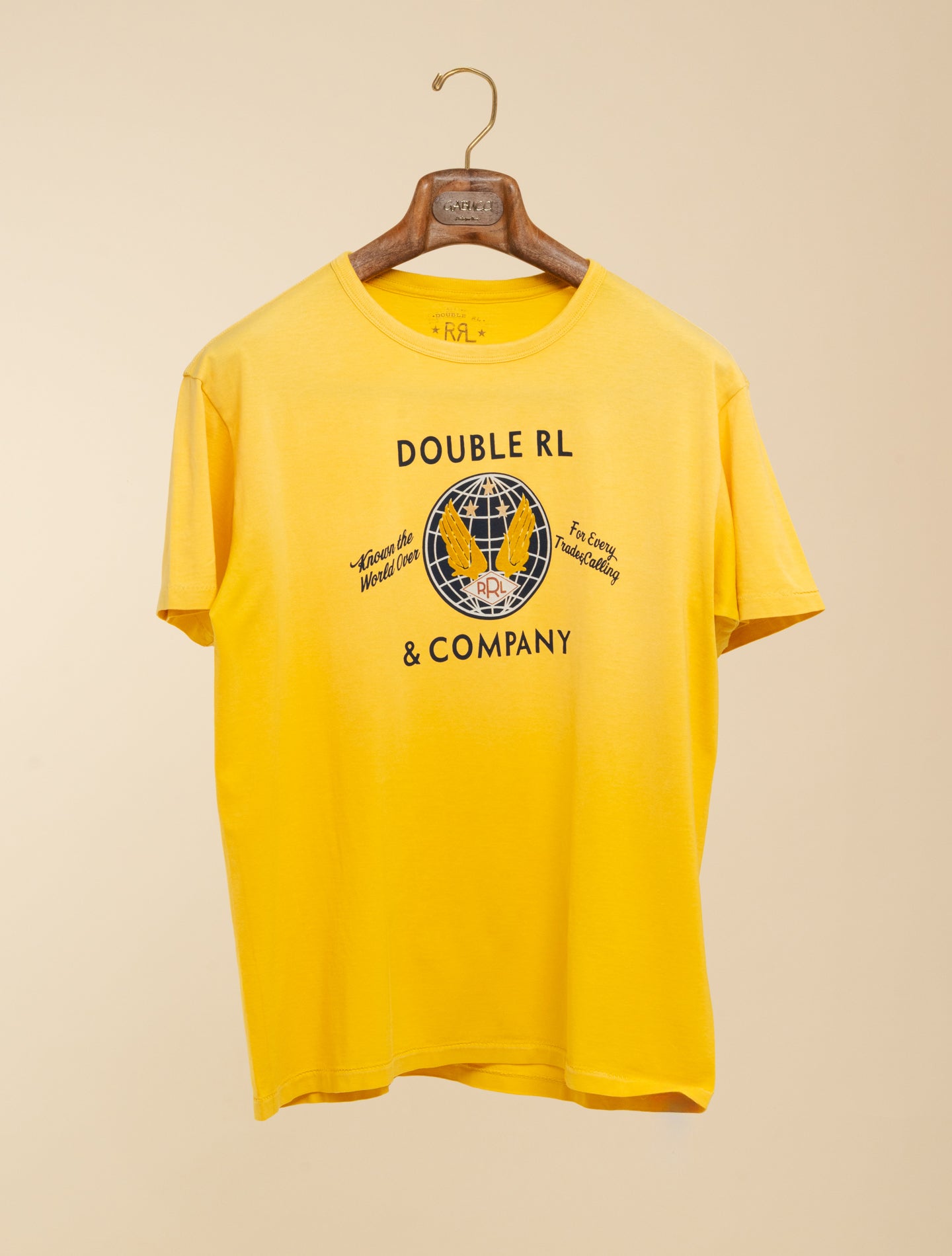 Garment-Dyed Graphic T-Shirt Vintage Yellow | Double RL | Gabucci
