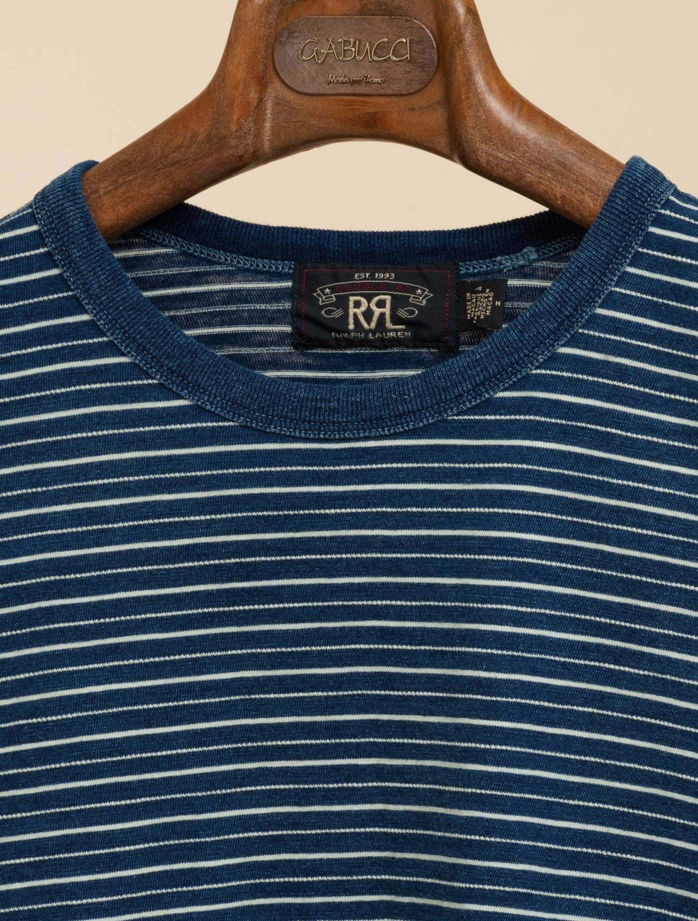 Indigo Striped Jacquard T-Shirt Indigo Multi