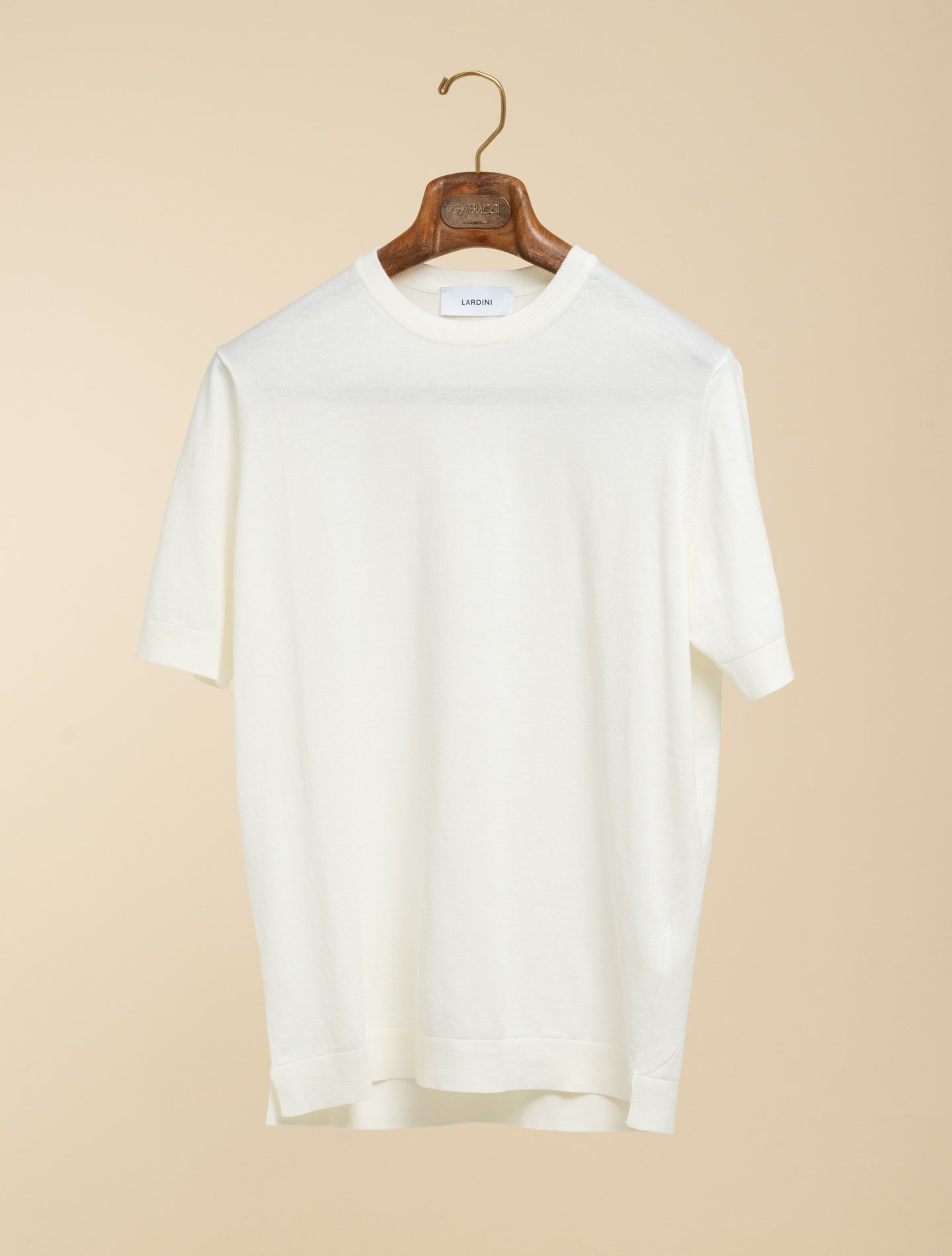 Knitted Cotton Crewneck T-shirt White