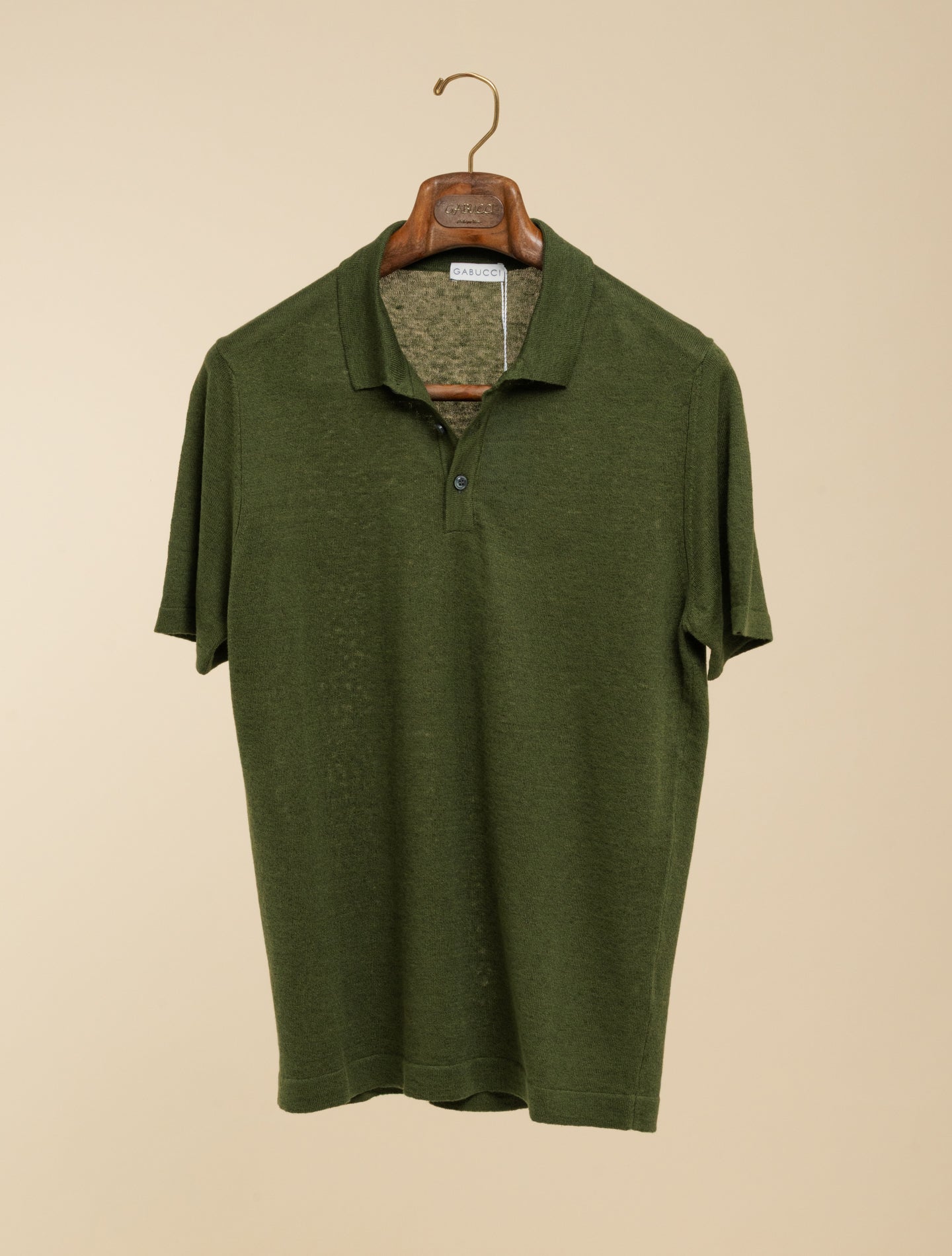 Ibiza Linen Cotton Polo Shirt Short Sleeve Olive