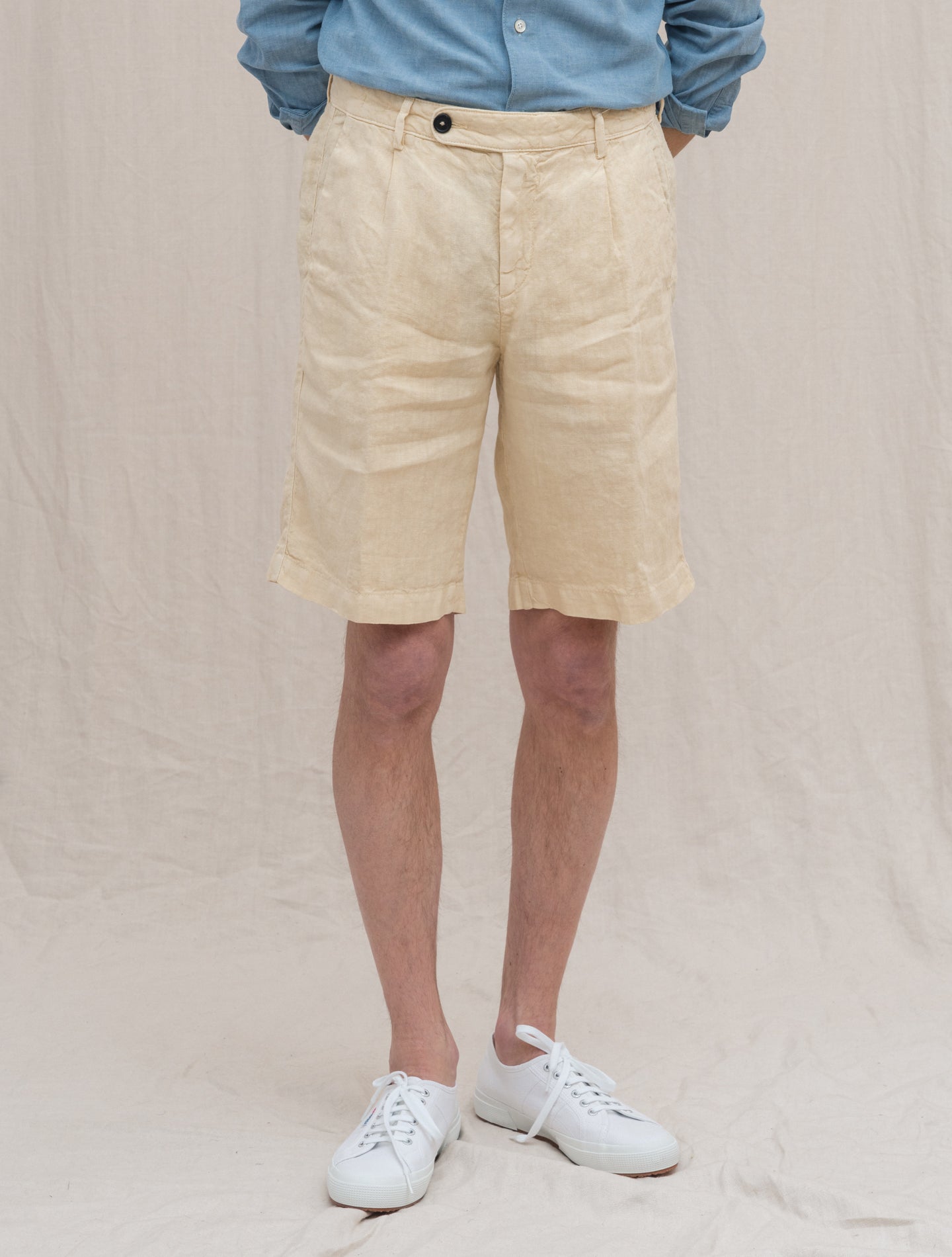 Alaccia Linen Shorts Sand Massimo Alba Shorts 46