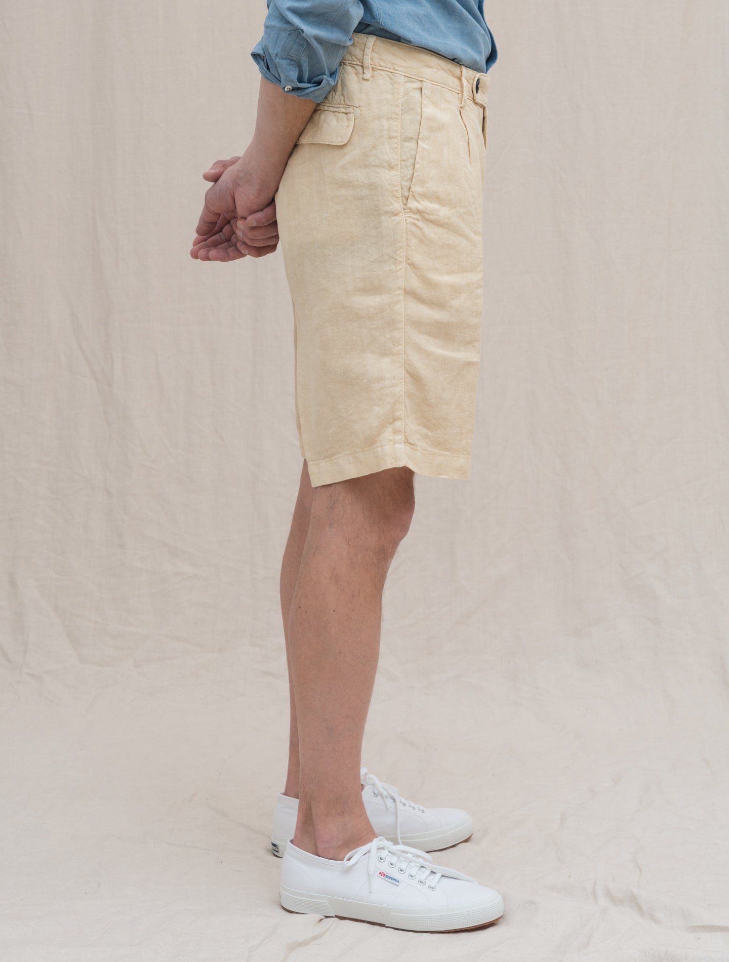 Alaccia Linen Shorts Sand Massimo Alba Shorts 46