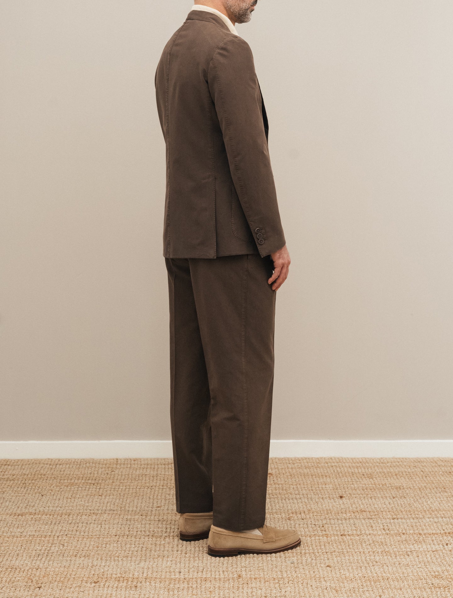 Art1 Single Breasted Cotton Silk Suit Brown Gigi Suits 46
