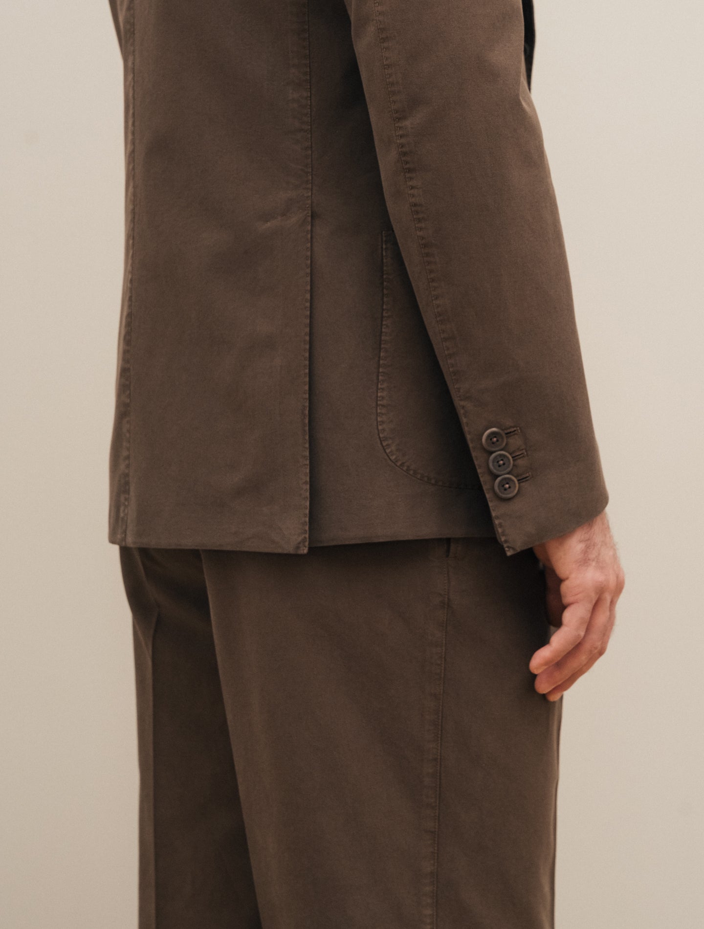 Art1 Single Breasted Cotton Silk Suit Brown Gigi Suits 46