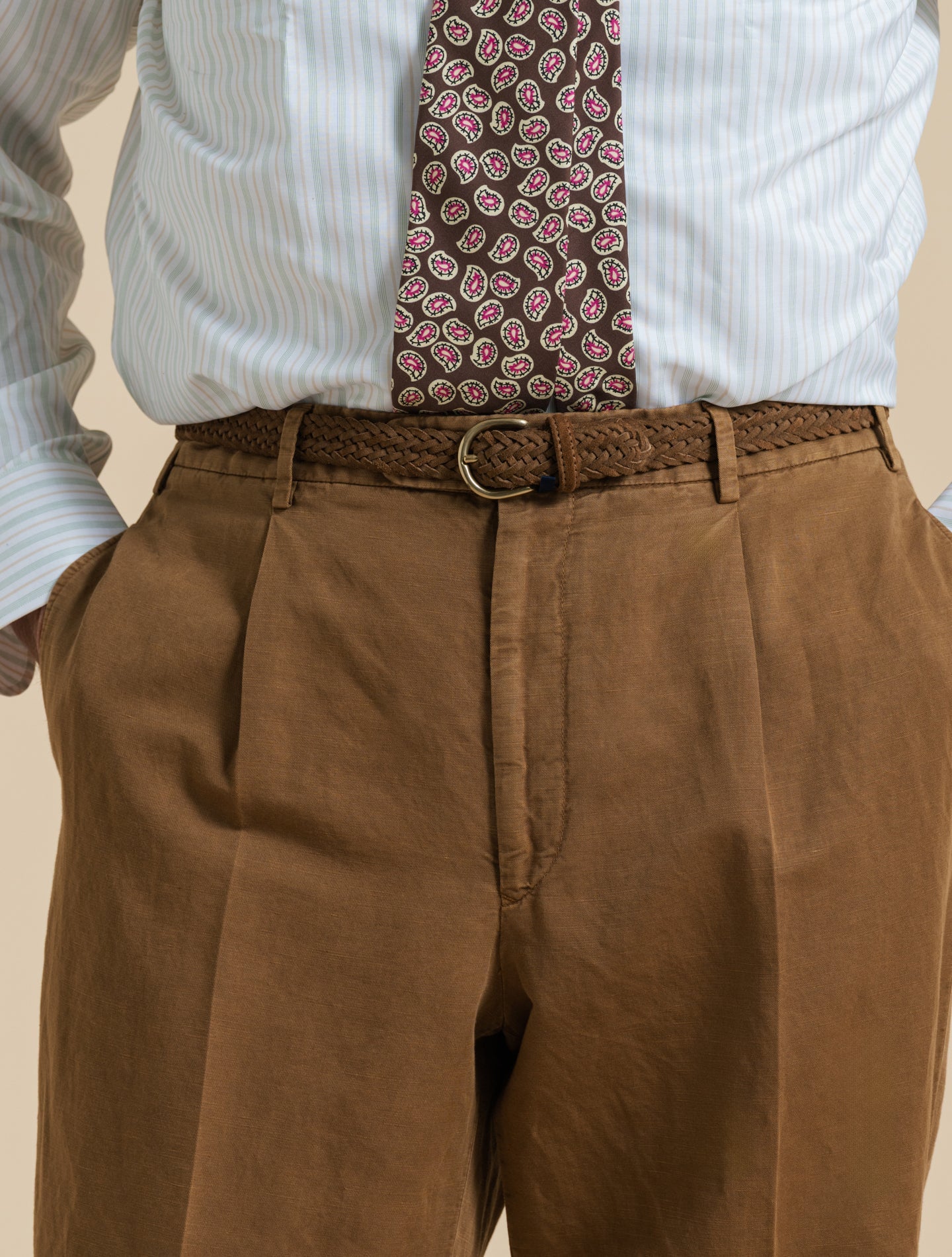 Art2 Double Breasted Linen Cotton Suit Tabacco Gigi Suits 48