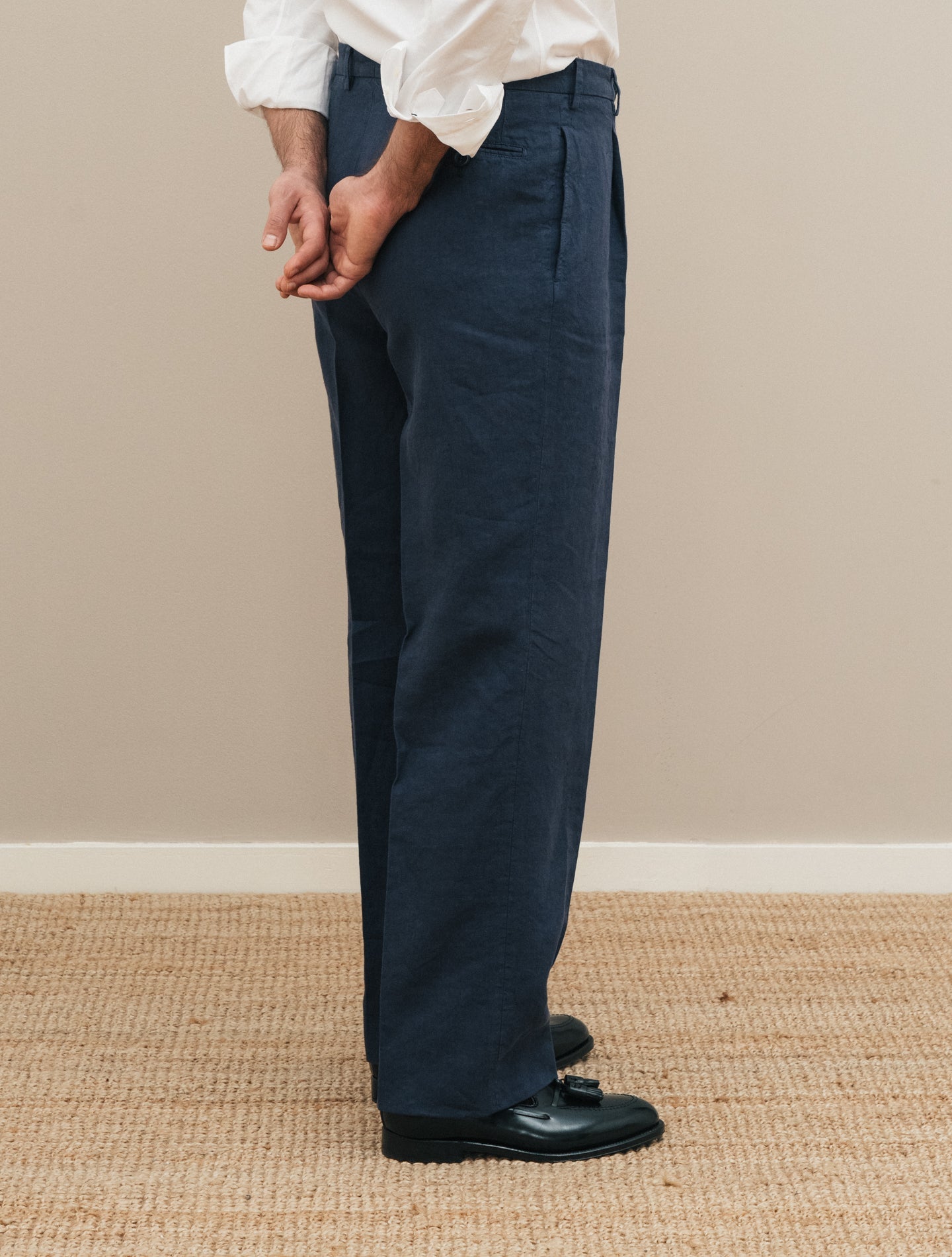 Art2 Double Breasted Washed Linen Suit Blue Gigi Suits 48