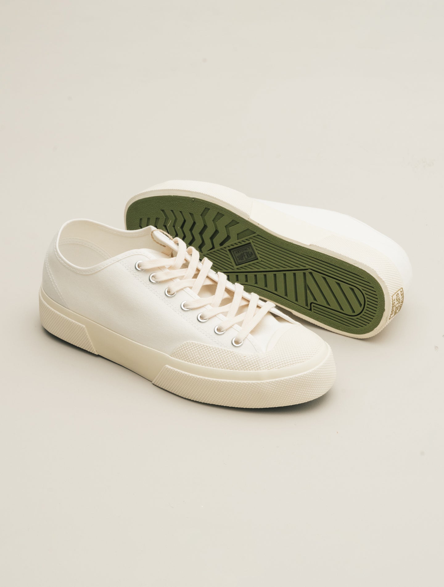 Artifact 2432 Works Low Cut Cotton Canvas Off White Superga Sneakers 40
