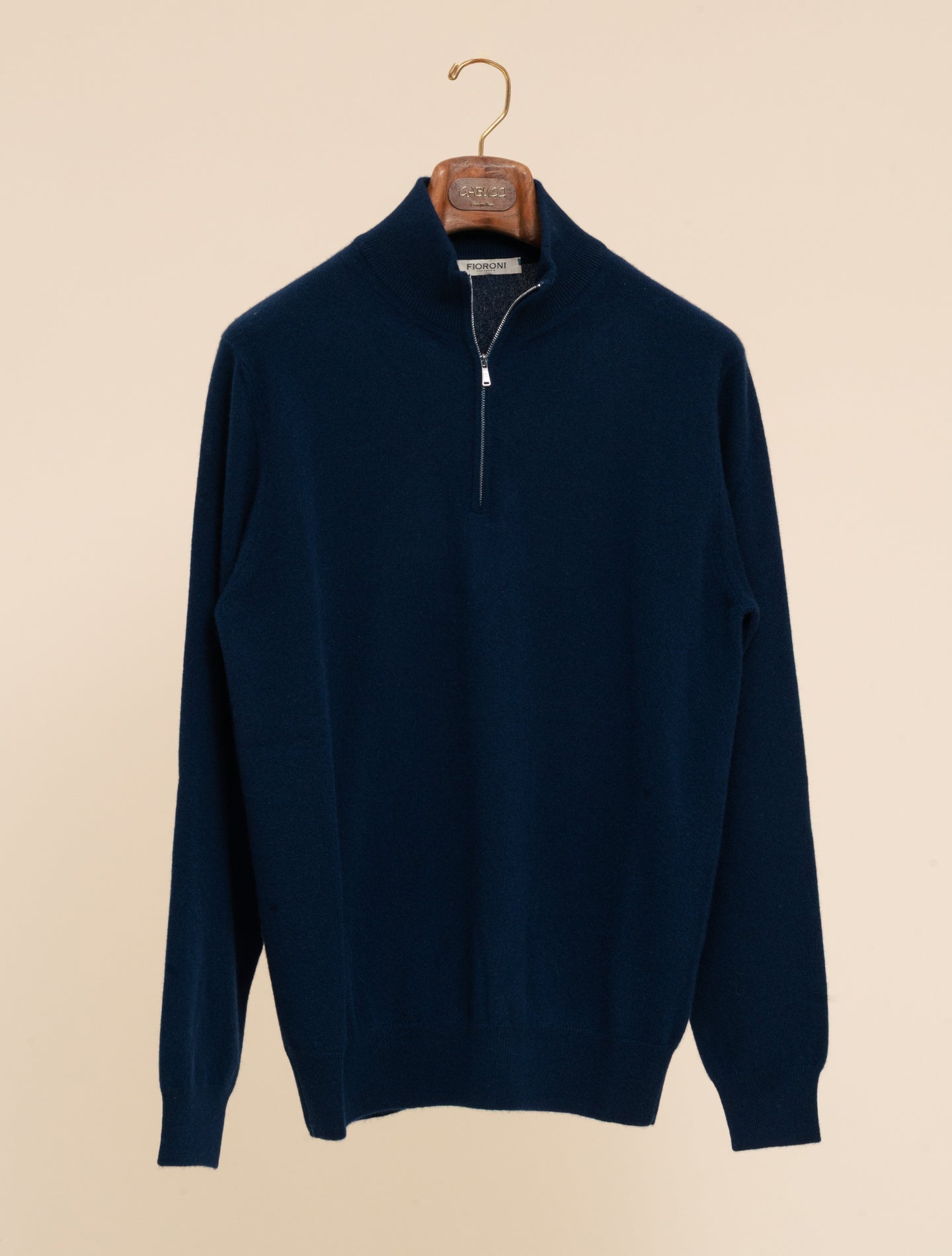 Baby Cashmere 1/4 Zip Navy Fioroni Knitwear 48
