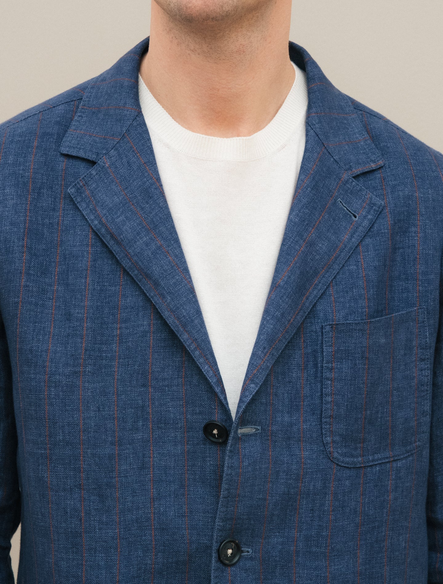 Baglietto Linen Cotton Jacket Blue Massimo Alba Jackets 48