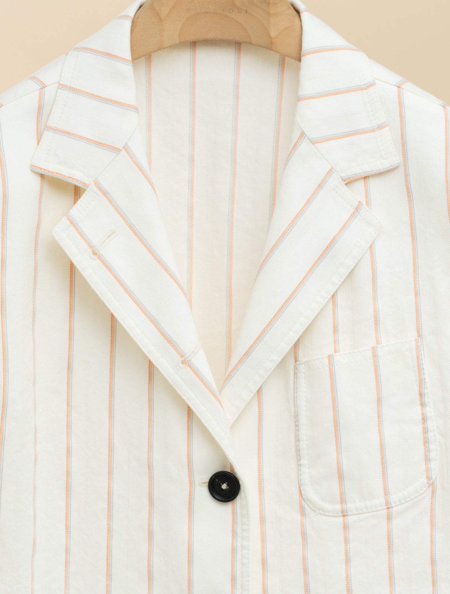 Baglietto Stiped Linen Cotton Jacket Orange Massimo Alba Jackets XS