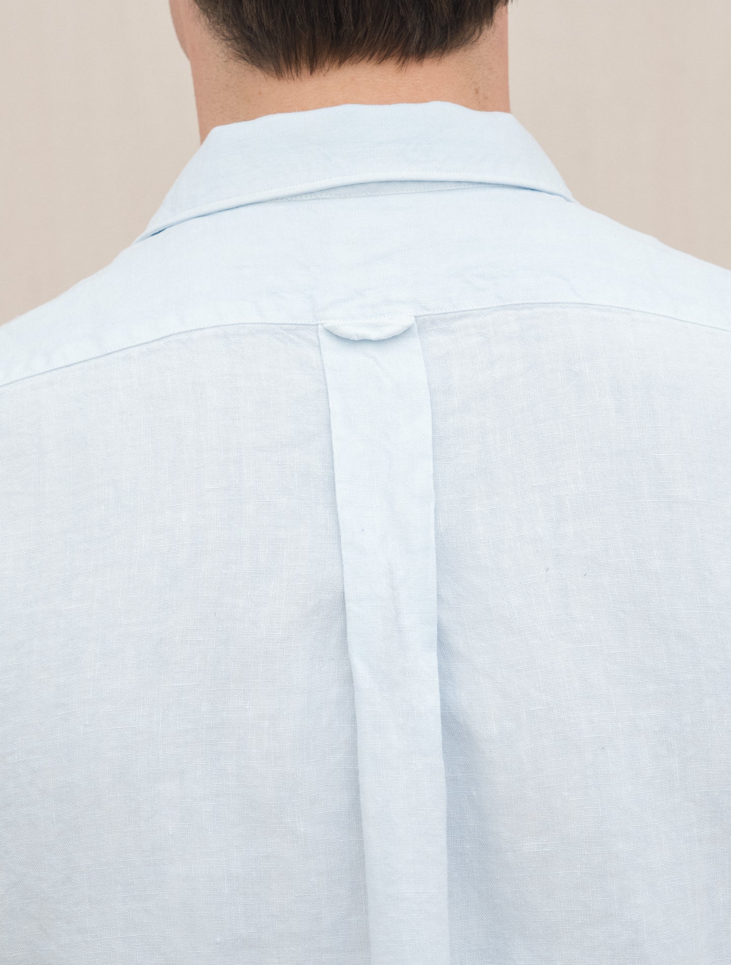 Baia Short Sleeve Linen Shirt Ice Blue Finamore Shirts S