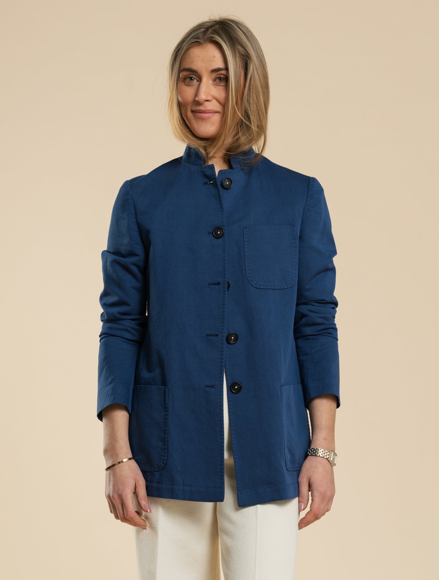Baliw Linen Cotton Jacket Blue Massimo Alba Jackets XS