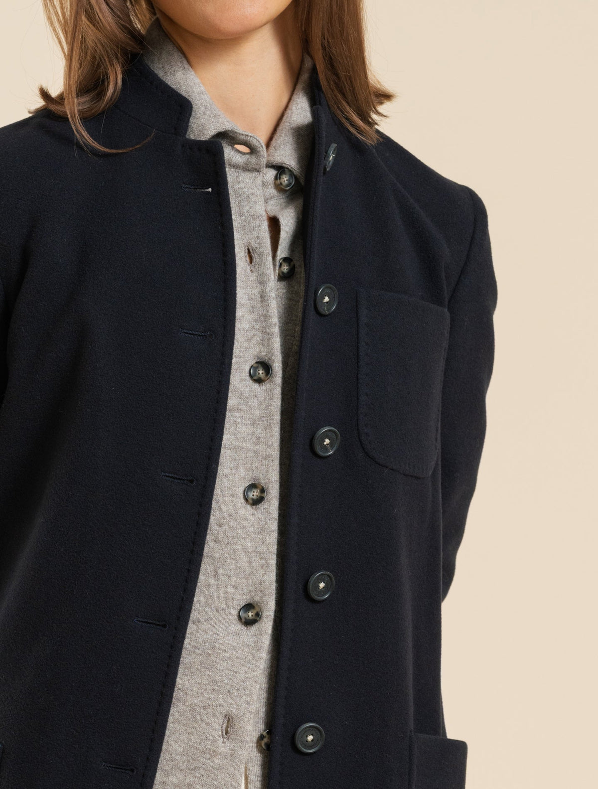 Baliw Wool Flannel Jacket Navy Massimo Alba Jackets XS