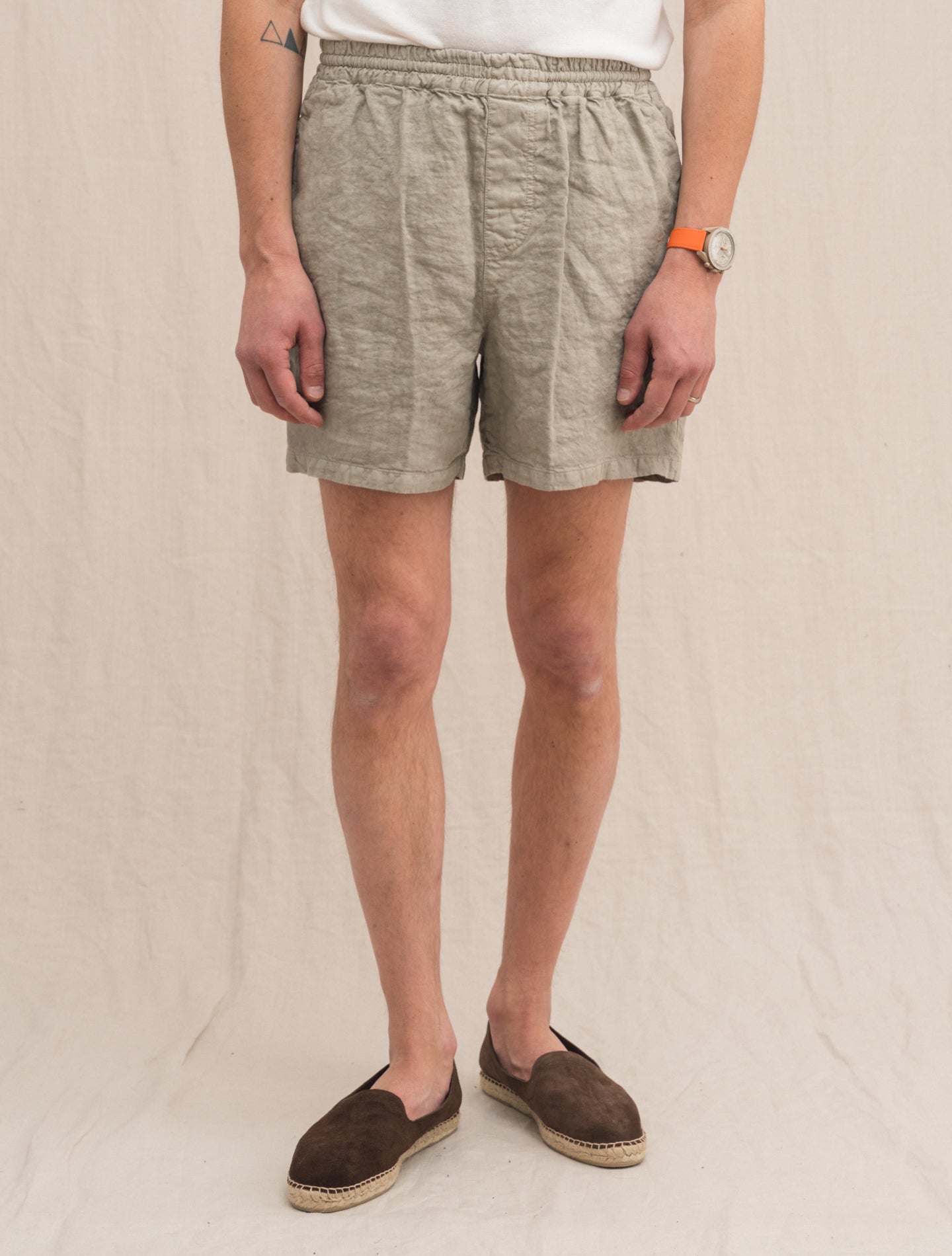 Bermuda Roque Linen Shorts Khaki Aspesi Shorts S