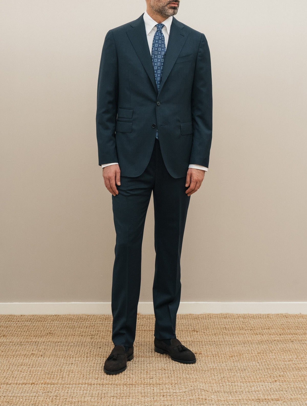 Caruso Boheme Glencheck Suit Navy | Gabucci - Timeless Wool Tailoring