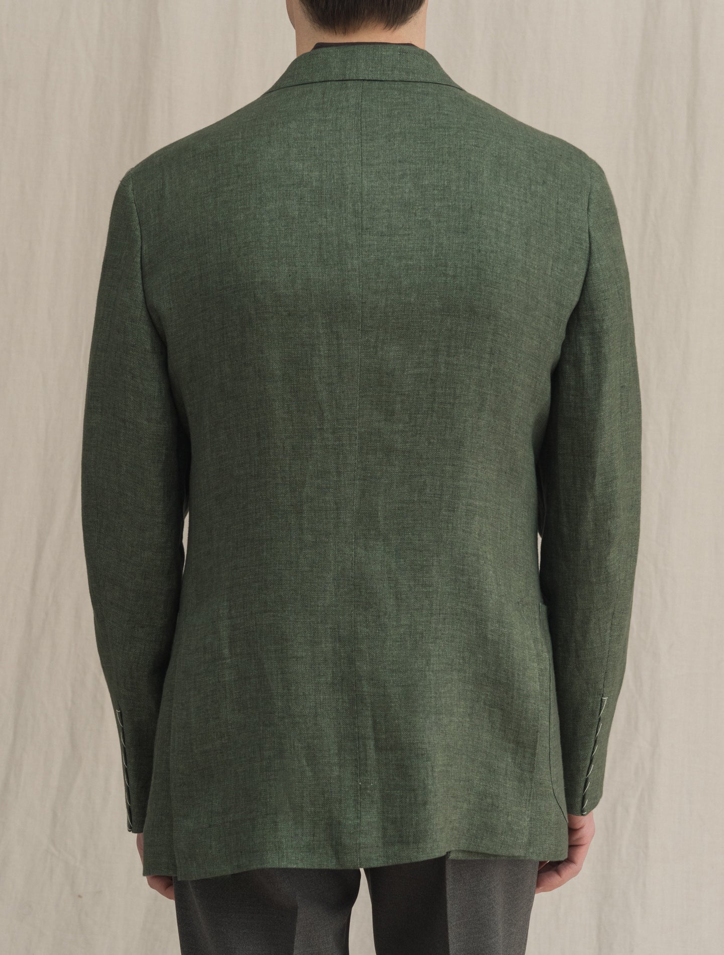 Boheme Single Breasted Linen Jacket Green Caruso Jackets 48