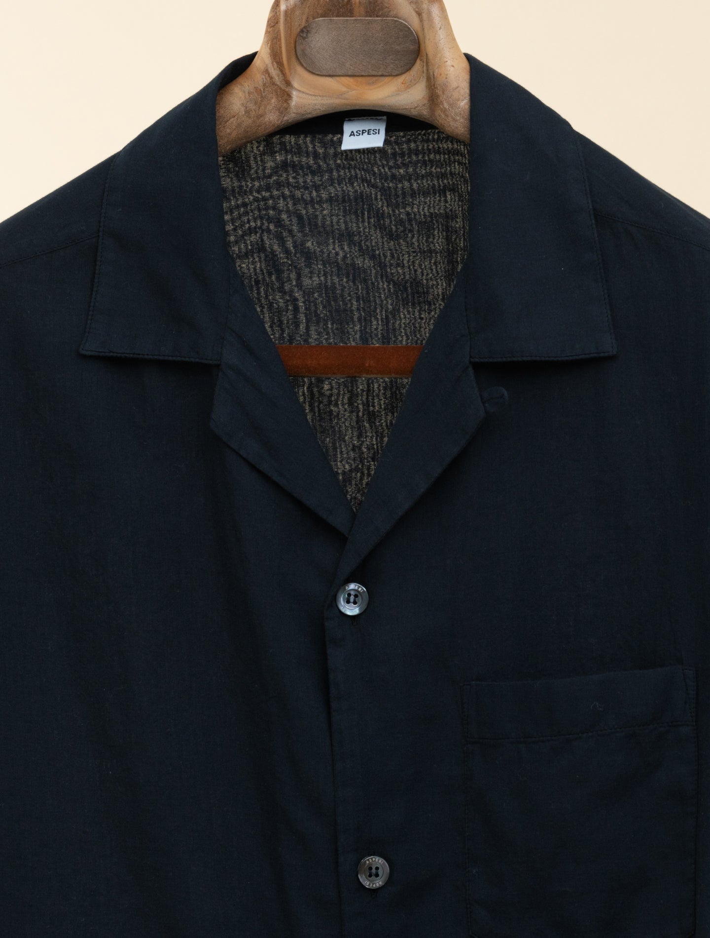 Bowling Cotton Voile Shirt Navy Aspesi Shirts S