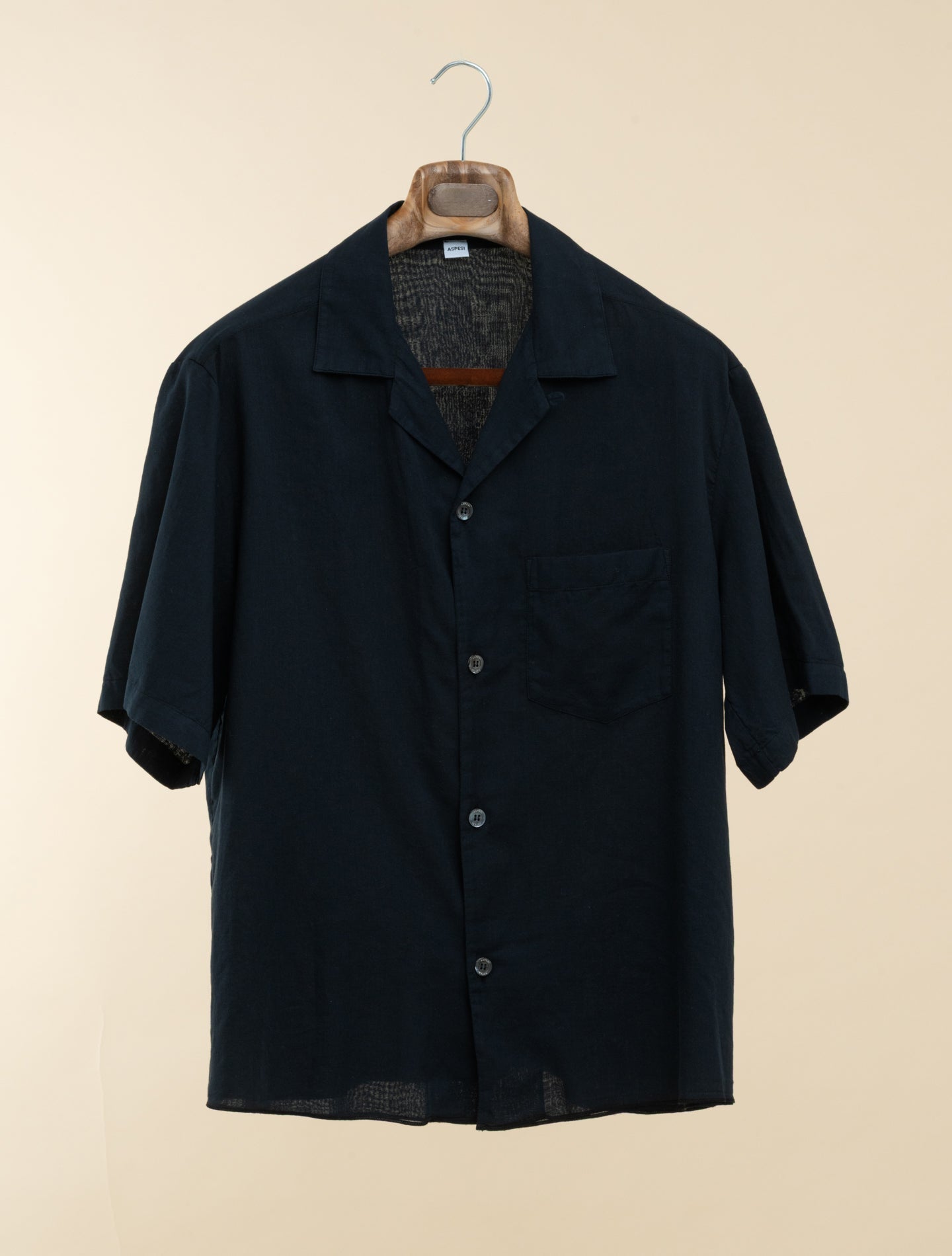 Bowling Cotton Voile Shirt Navy Aspesi Shirts S