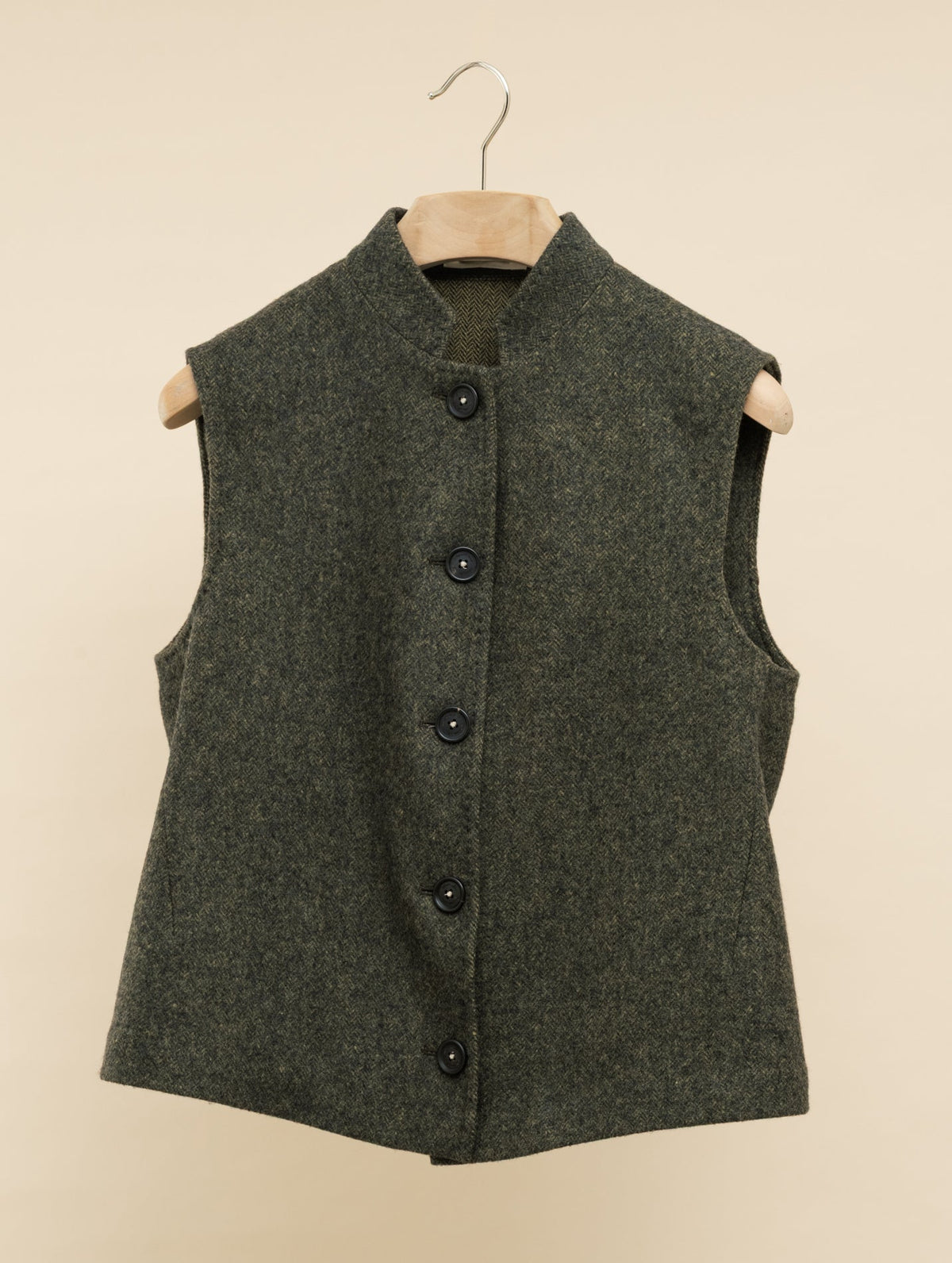 Boxy Buttoned Wool Cashmere Vest Military Massimo Alba Blouses XS
