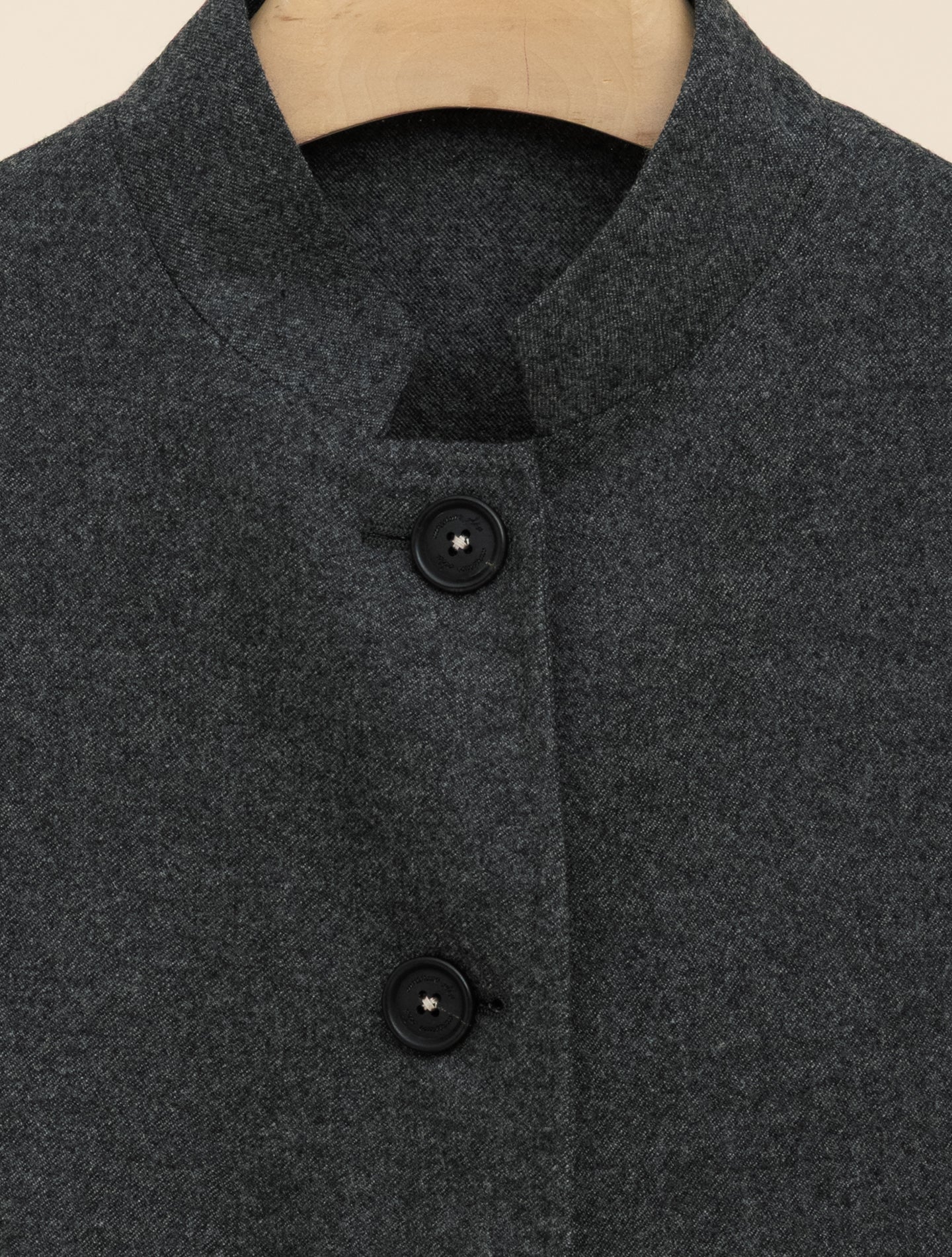 Boxy Buttoned Wool Flannel Vest Dark Grey Massimo Alba Blouses XS