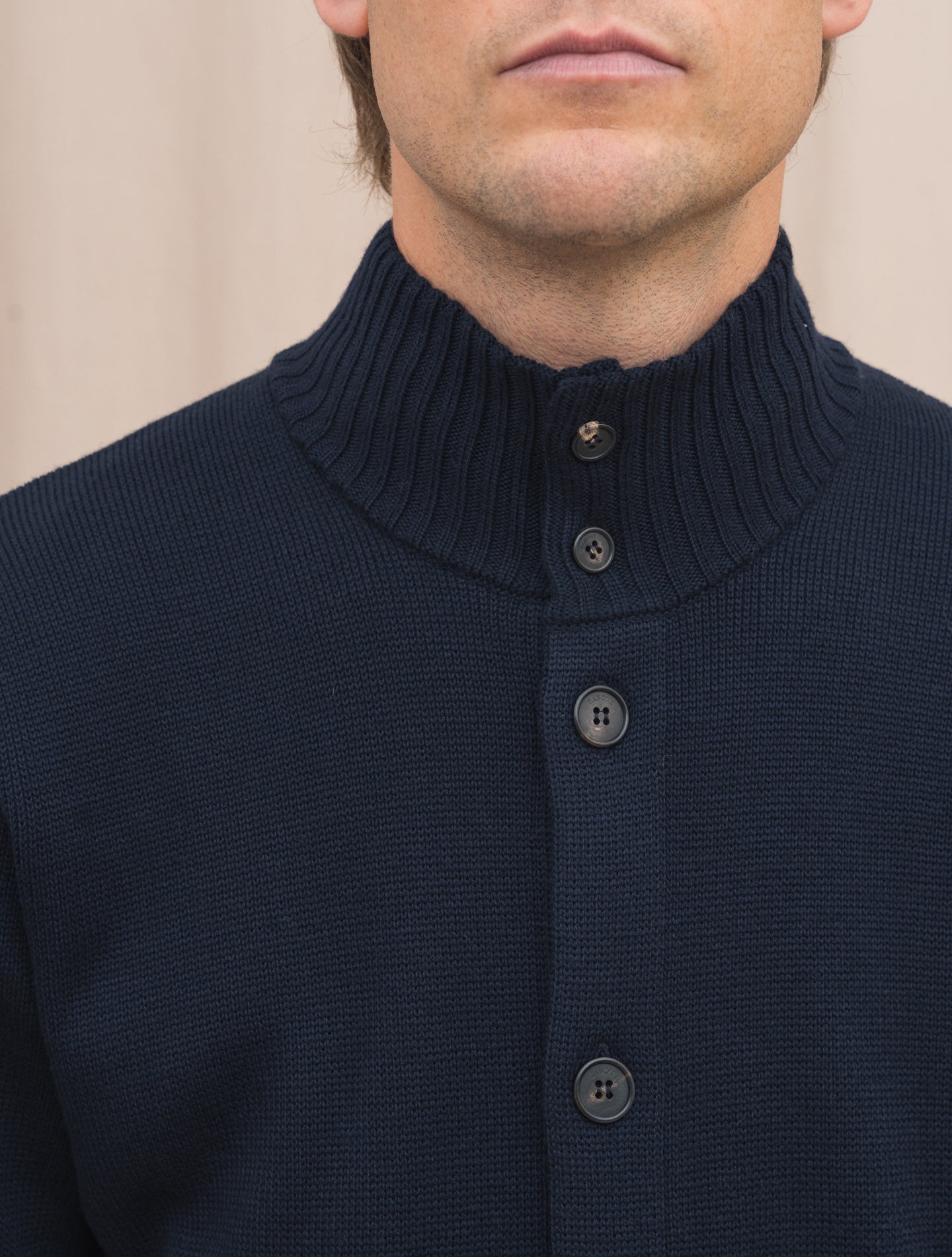 Brera Heavy Knitted Merino Wool Cardigan Navy Zanone Knitwear 48