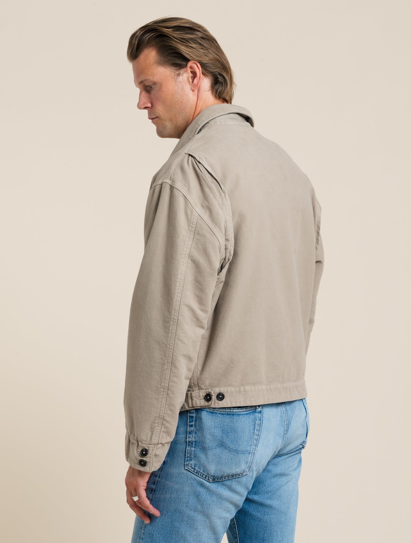 Cadillac Padded Moleskin Jacket beige Massimo Alba Outerwear S
