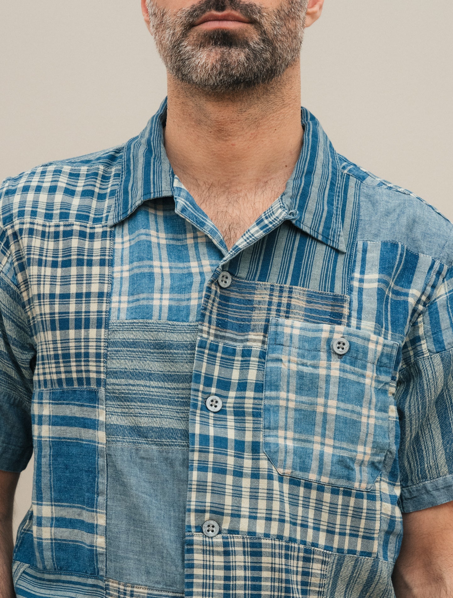 Camp Shirt Indigo Patchwork RRL Shirts S