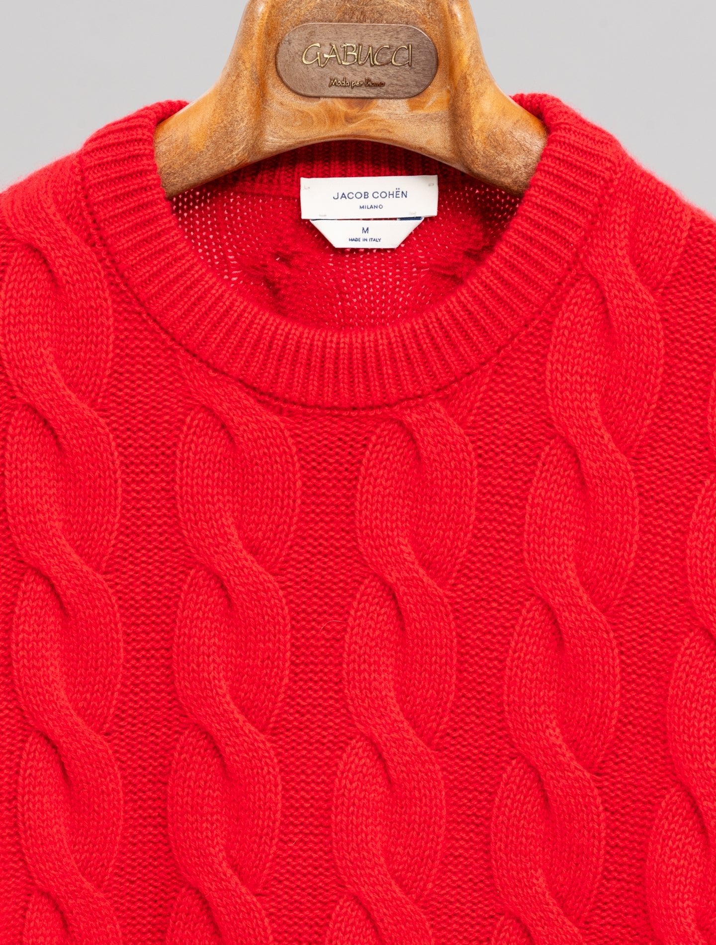 Cashmere Cabel Crewneck Red Jacob Cohën Knitwear M