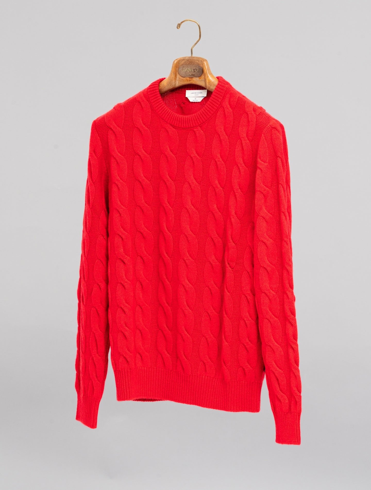 Cashmere Cabel Crewneck Red Jacob Cohën Knitwear M