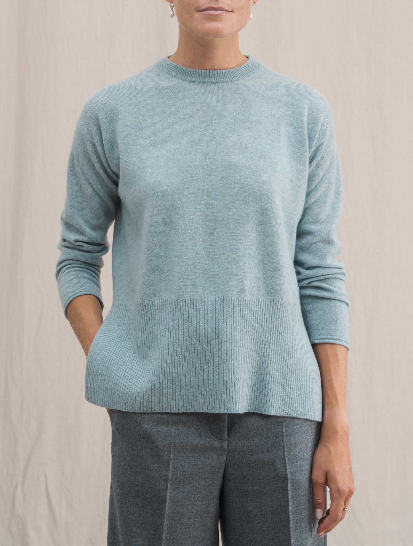 Cashmere Crewneck Mint Fedeli Knitwear XS