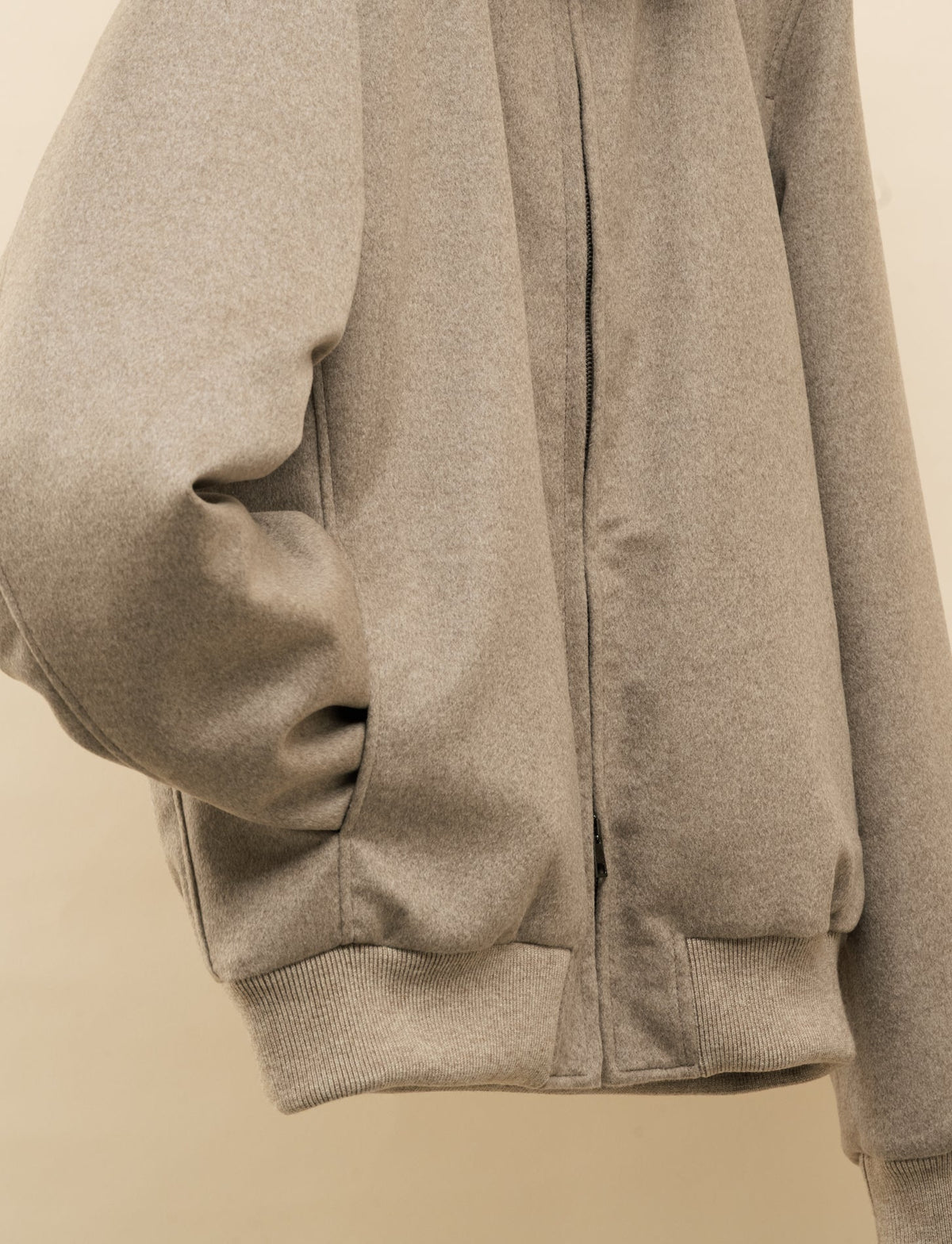 Cashmere Down Padded Bomber Tortora Gabucci Outerwear 50