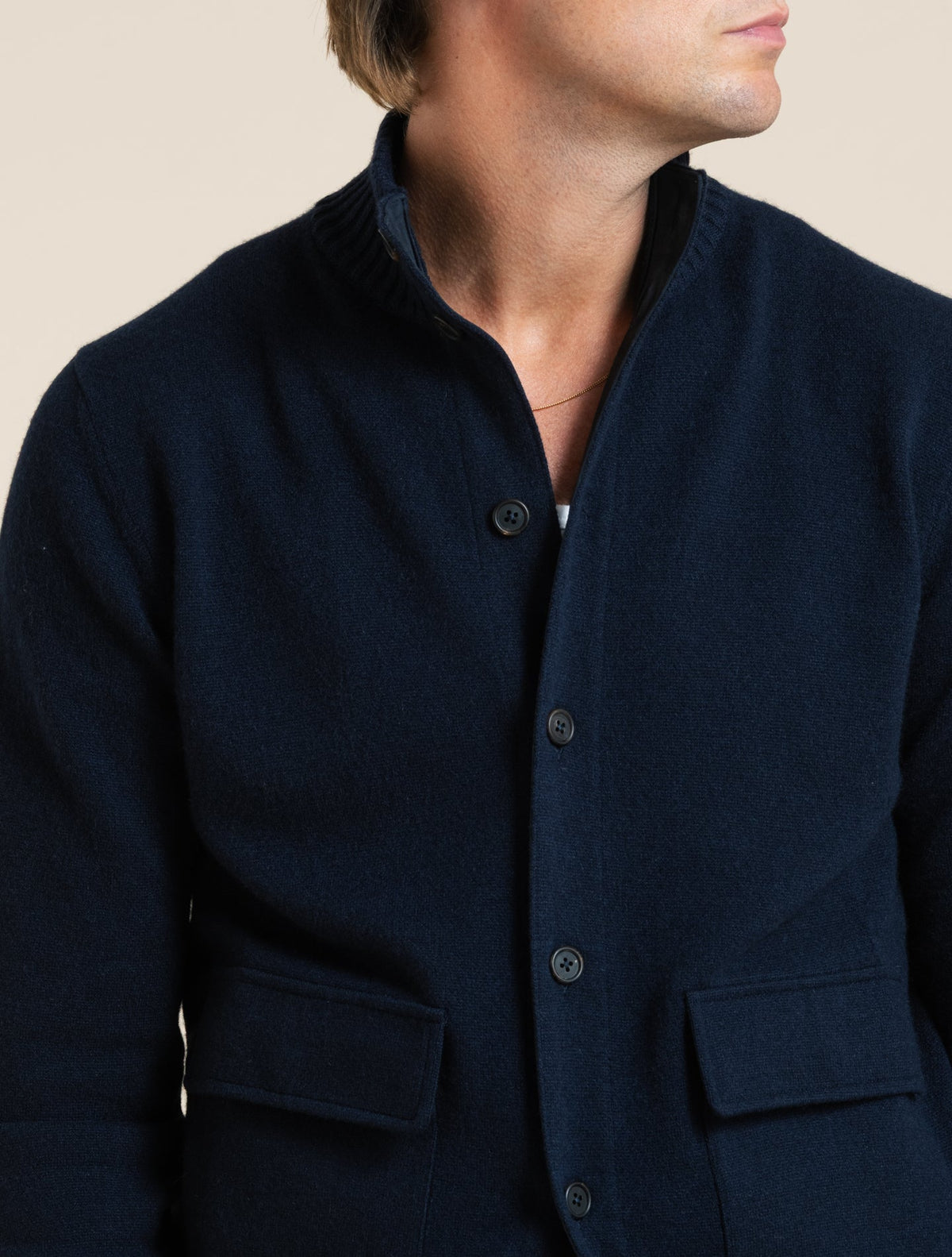 Cashmere Knitted Bomber Navy Fioroni Knitwear 48