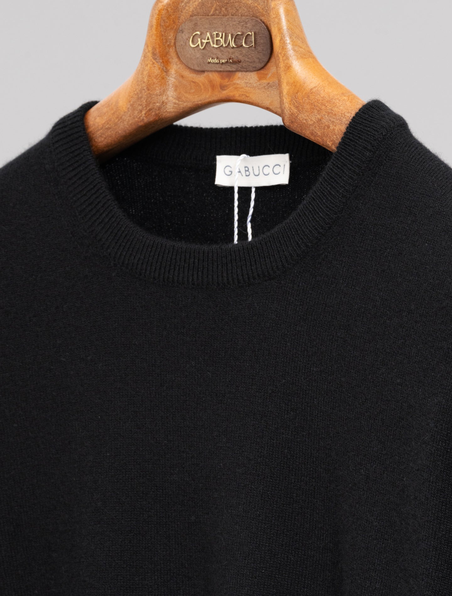 Cashmere Knitted Crewneck Black Gabucci Knitwear 48