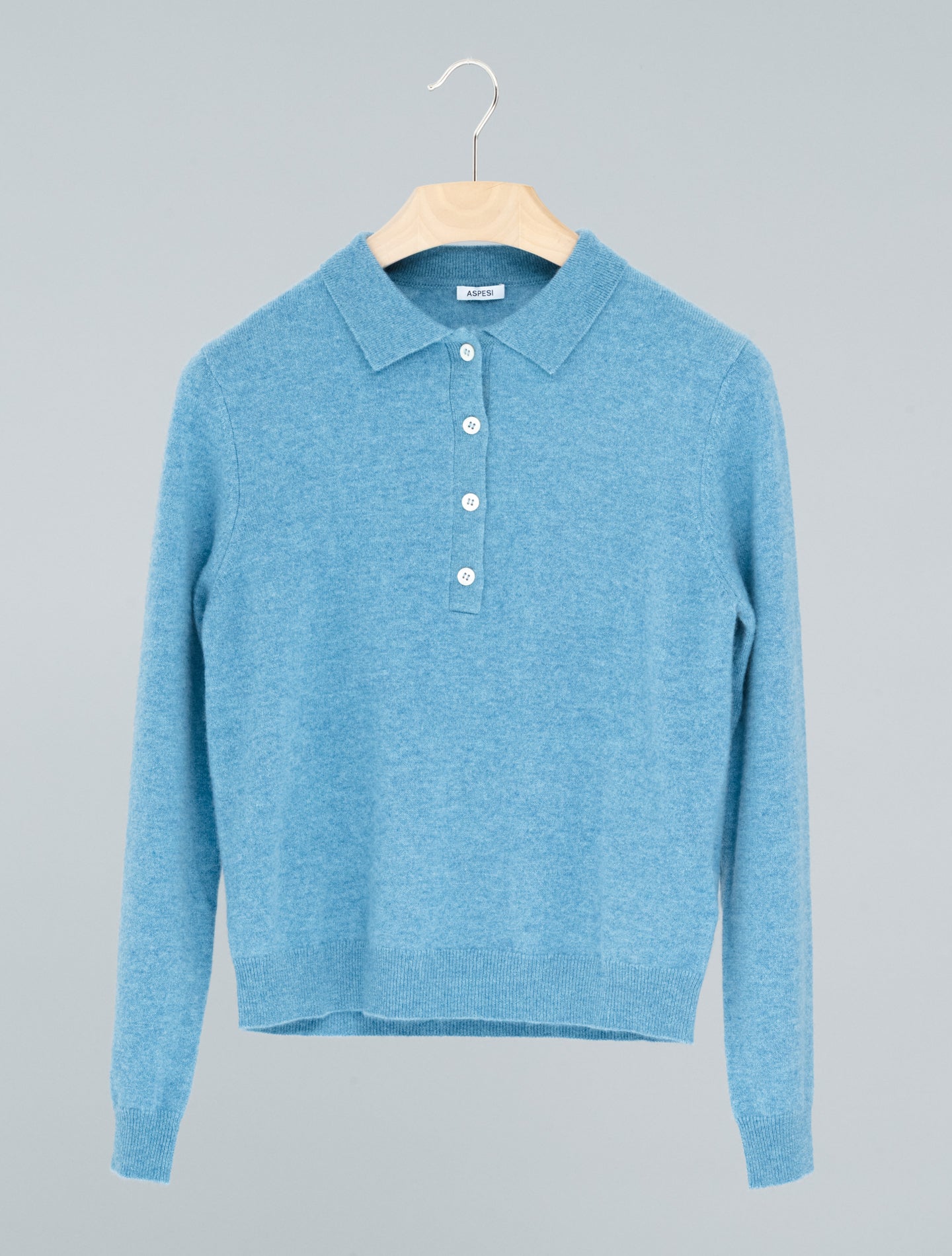 Cashmere polo Shirt Azzurro Aspesi Polo shirts IT 40