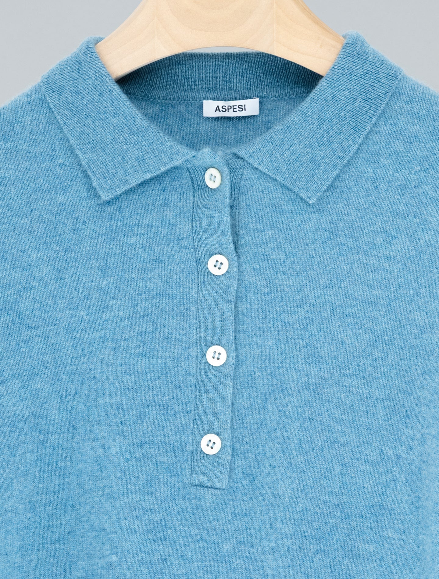 Cashmere polo Shirt Azzurro Aspesi Polo shirts IT 40