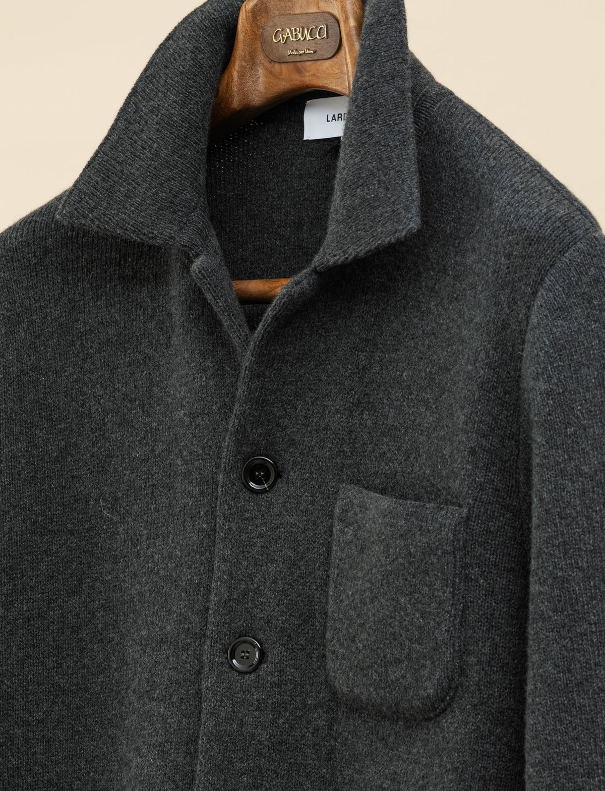 Cashmere Shirt Jacket Charcoal Lardini Knitwear S