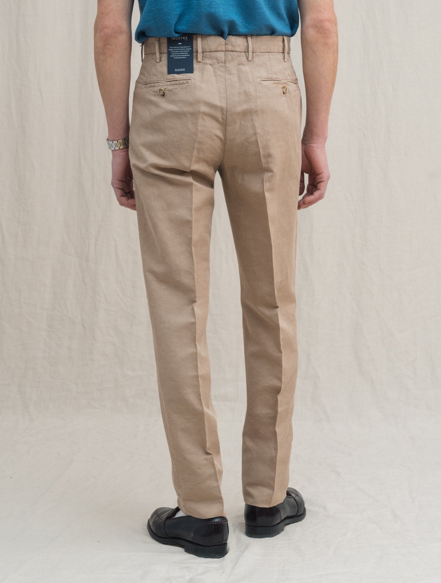 Chinolino Regular Fit Trousers Desert Beige Incotex Trousers 46